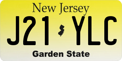 NJ license plate J21YLC