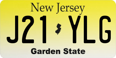 NJ license plate J21YLG