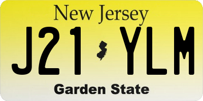 NJ license plate J21YLM