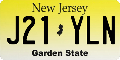 NJ license plate J21YLN