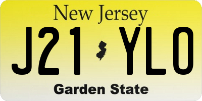 NJ license plate J21YLO