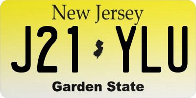 NJ license plate J21YLU