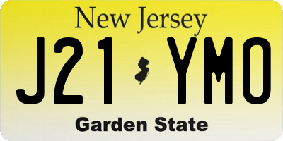 NJ license plate J21YMO