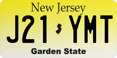 NJ license plate J21YMT