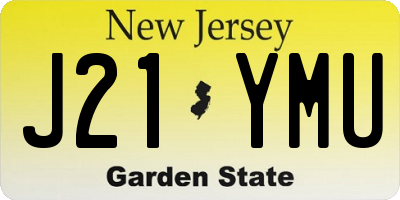 NJ license plate J21YMU