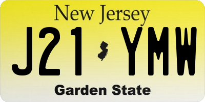 NJ license plate J21YMW