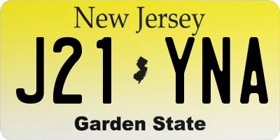 NJ license plate J21YNA