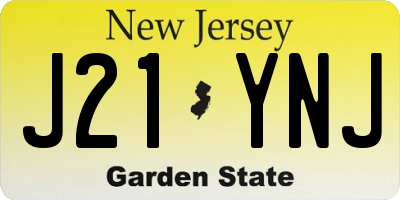 NJ license plate J21YNJ