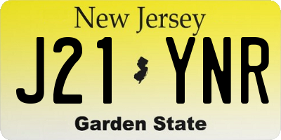 NJ license plate J21YNR