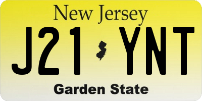 NJ license plate J21YNT