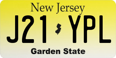 NJ license plate J21YPL