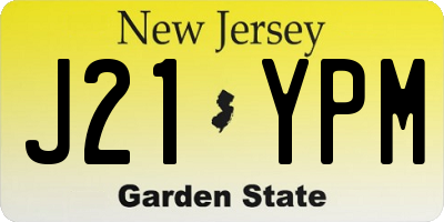 NJ license plate J21YPM