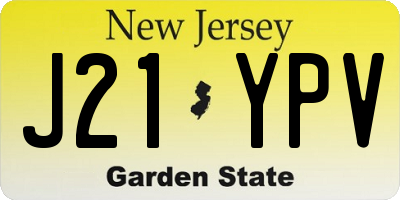 NJ license plate J21YPV