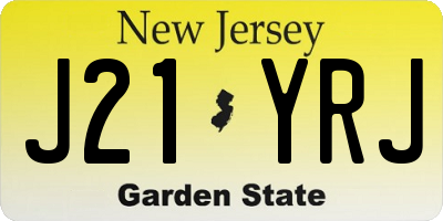 NJ license plate J21YRJ