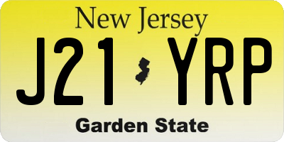 NJ license plate J21YRP