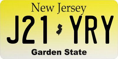 NJ license plate J21YRY