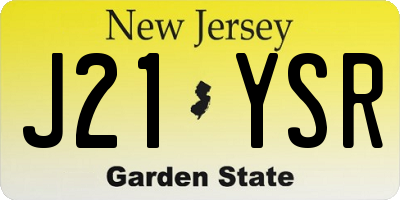 NJ license plate J21YSR