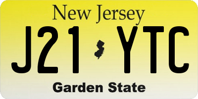 NJ license plate J21YTC