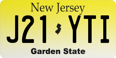 NJ license plate J21YTI