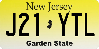NJ license plate J21YTL