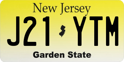 NJ license plate J21YTM