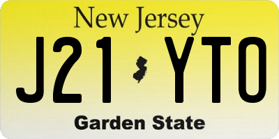 NJ license plate J21YTO