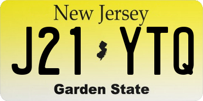 NJ license plate J21YTQ