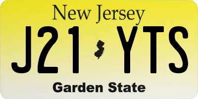 NJ license plate J21YTS
