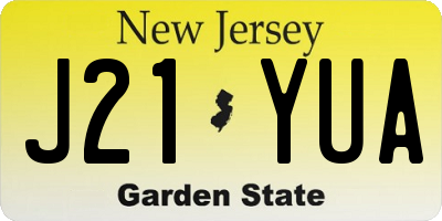 NJ license plate J21YUA