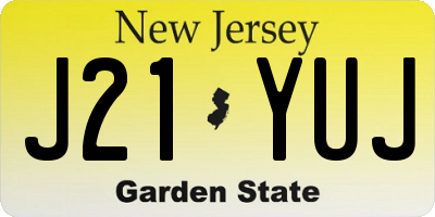 NJ license plate J21YUJ