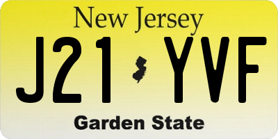 NJ license plate J21YVF