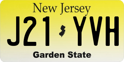 NJ license plate J21YVH
