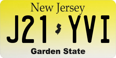 NJ license plate J21YVI