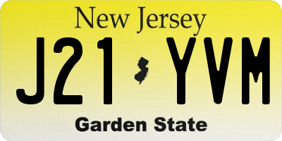 NJ license plate J21YVM