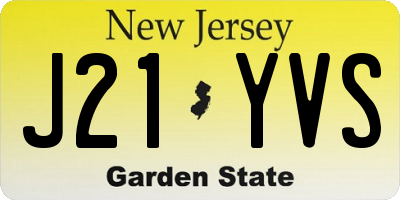 NJ license plate J21YVS