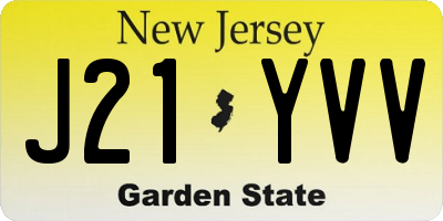 NJ license plate J21YVV