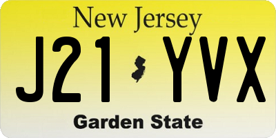 NJ license plate J21YVX