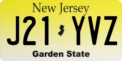 NJ license plate J21YVZ