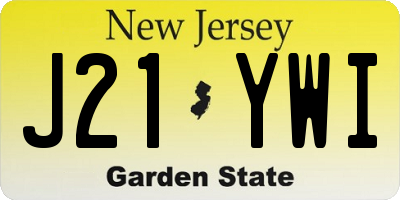 NJ license plate J21YWI