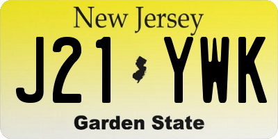 NJ license plate J21YWK