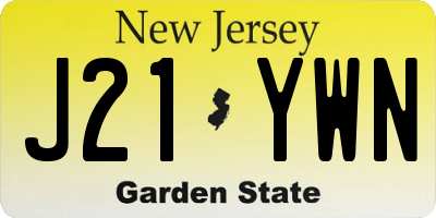NJ license plate J21YWN