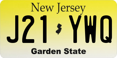 NJ license plate J21YWQ