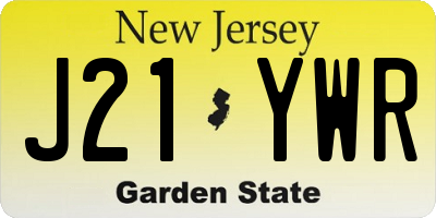 NJ license plate J21YWR
