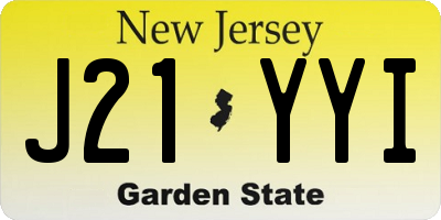 NJ license plate J21YYI