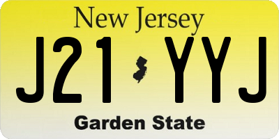 NJ license plate J21YYJ