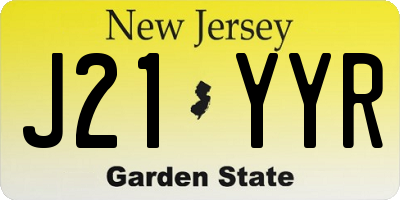 NJ license plate J21YYR