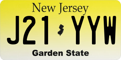 NJ license plate J21YYW