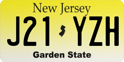 NJ license plate J21YZH