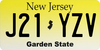 NJ license plate J21YZV