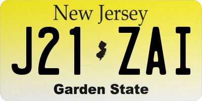 NJ license plate J21ZAI
